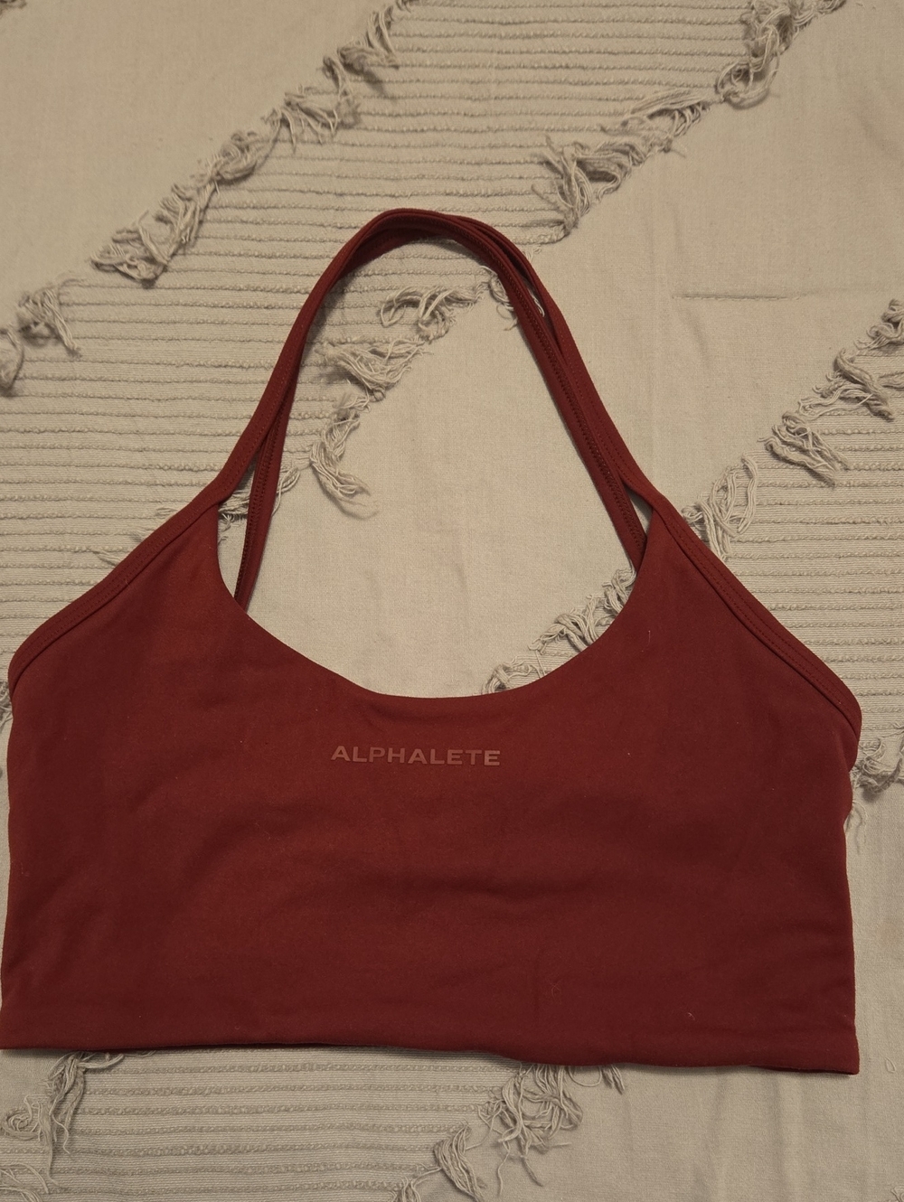 Alphalete Women's Wine Red Double-Strap Sports Bra